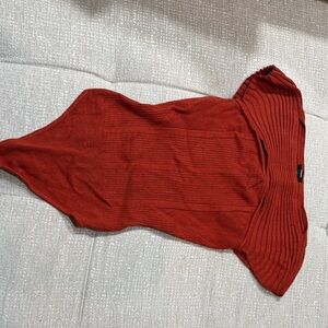 Express Rust Red Poncho Sweater
